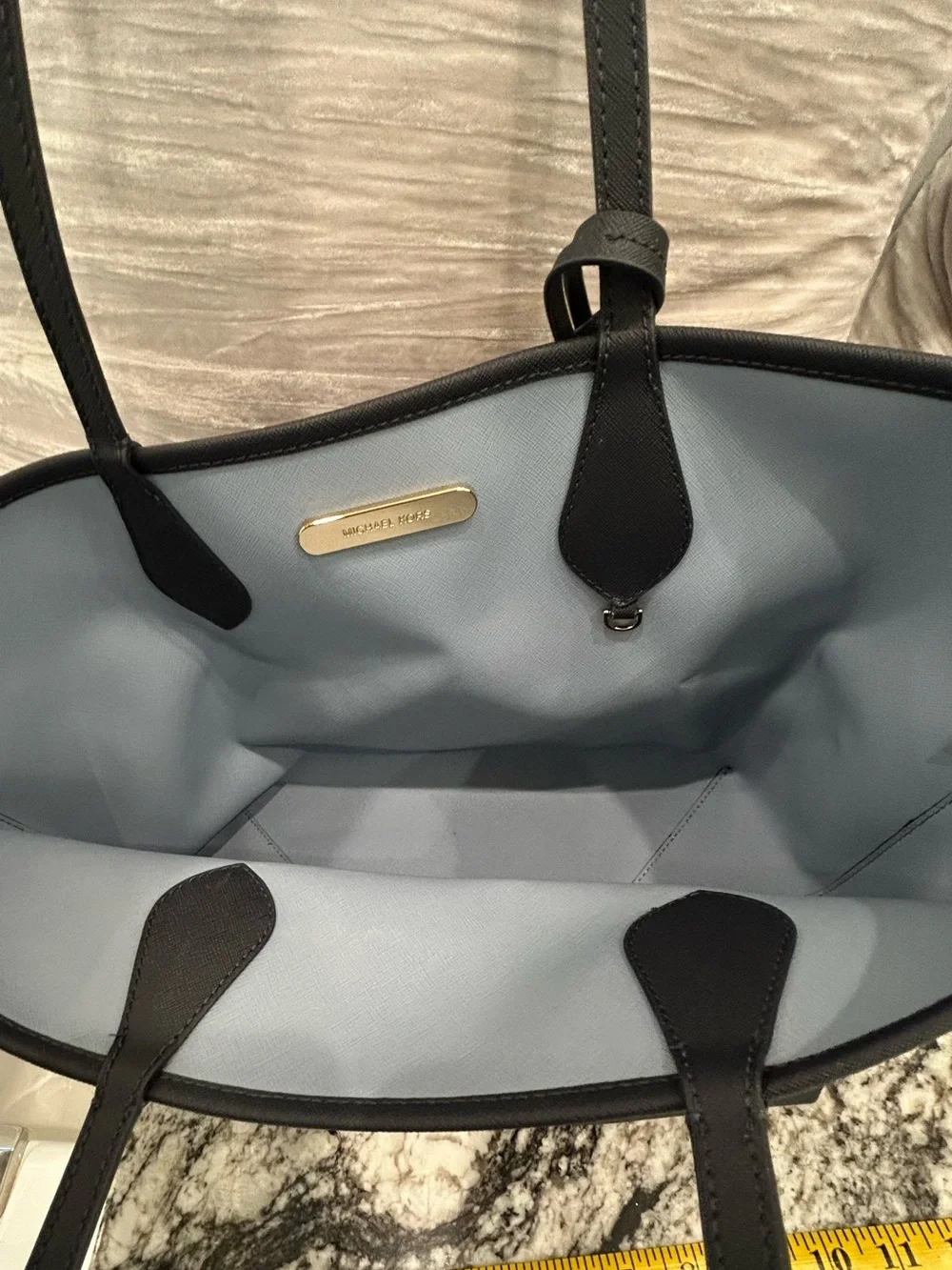 Michael Kors  Navy Saffiano Tote with Detachable Pouch